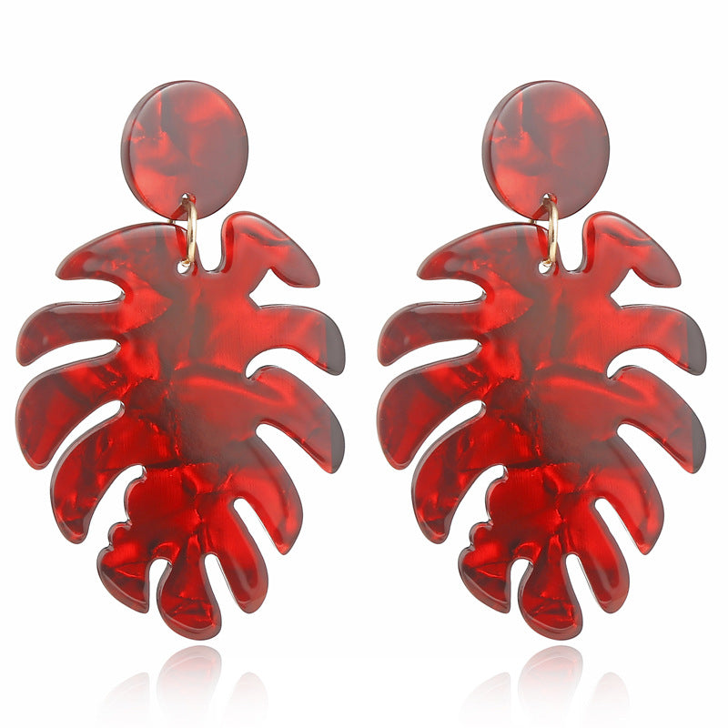 Novelty Leaves Resin Drop Earrings