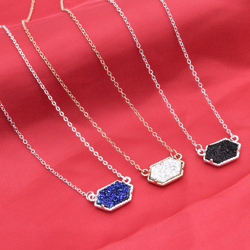 fashion simple multicolor crystal cluster turquoise diamond pendant necklace