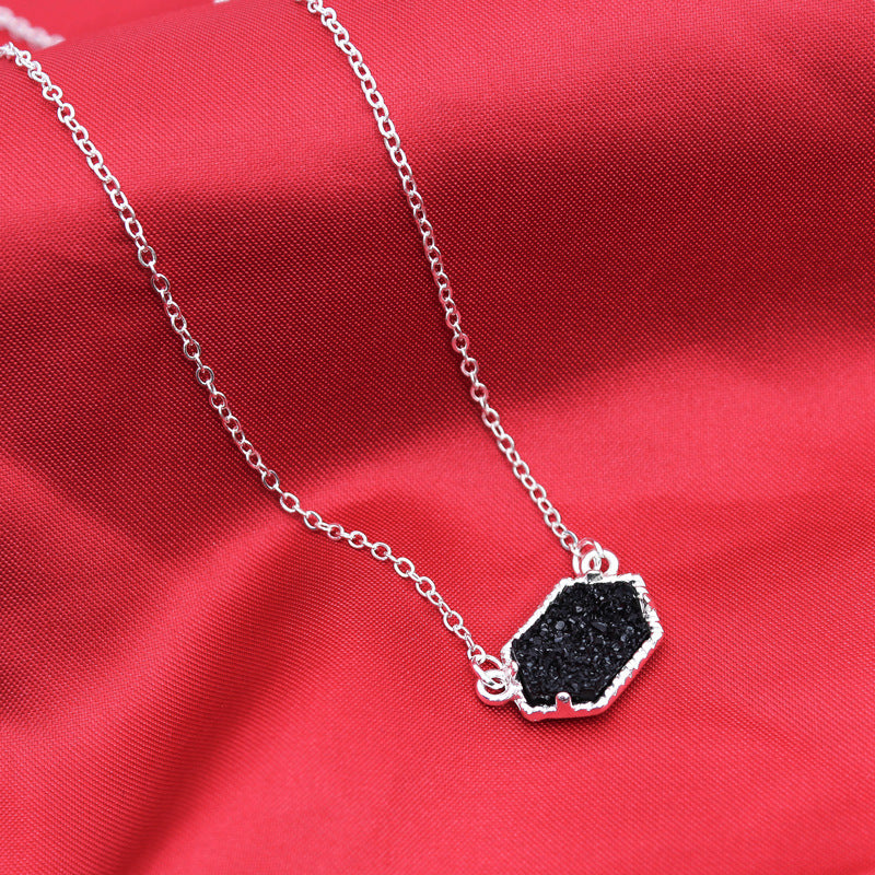 fashion simple multicolor crystal cluster turquoise diamond pendant necklace