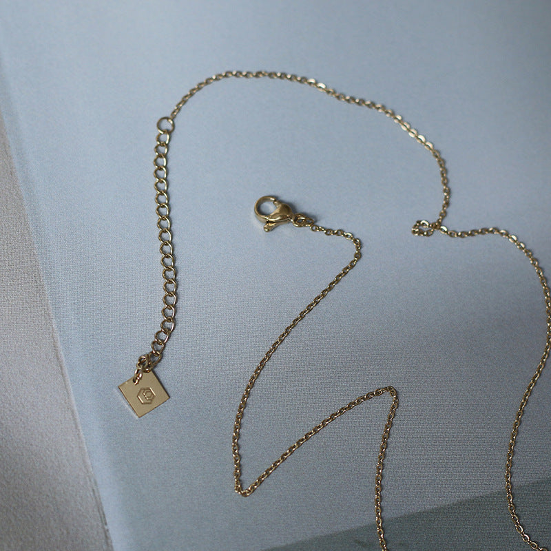 vintage tropical rainforest palm leaf titanium steel necklace