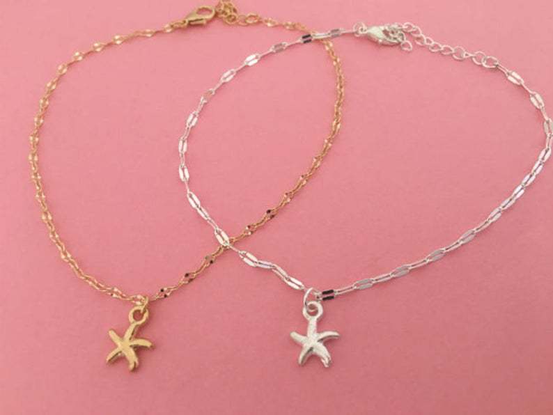 simple starfish pendant anklet fashion alloy starfish anklet