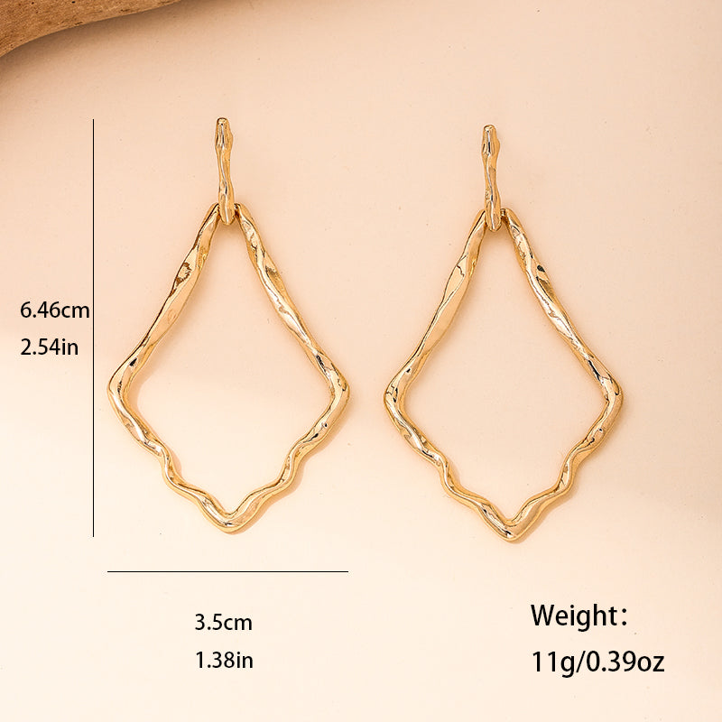 1 pair vacation simple style classic style rhombus alloy zinc drop earrings