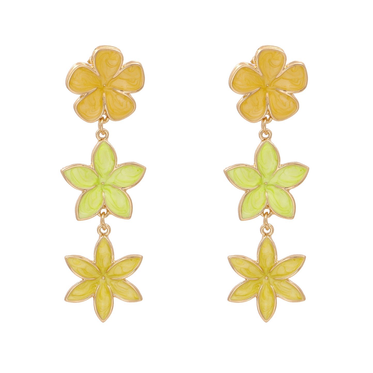 fashion retro lilac oil drop flower earrings three earrings personalized earrings