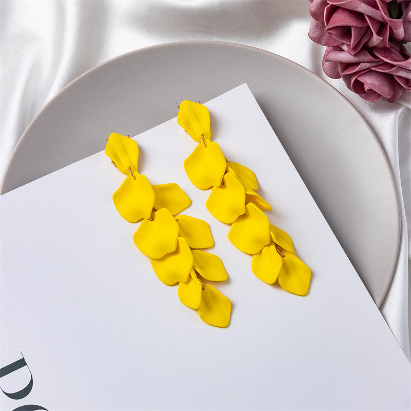 creative acrylic rose petal earrings fashion earrings