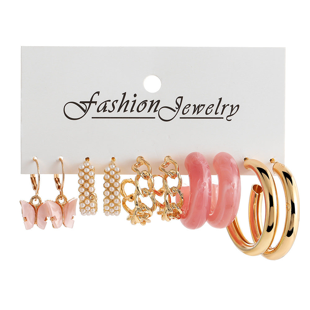 retro geometric plating alloy no inlaid earrings