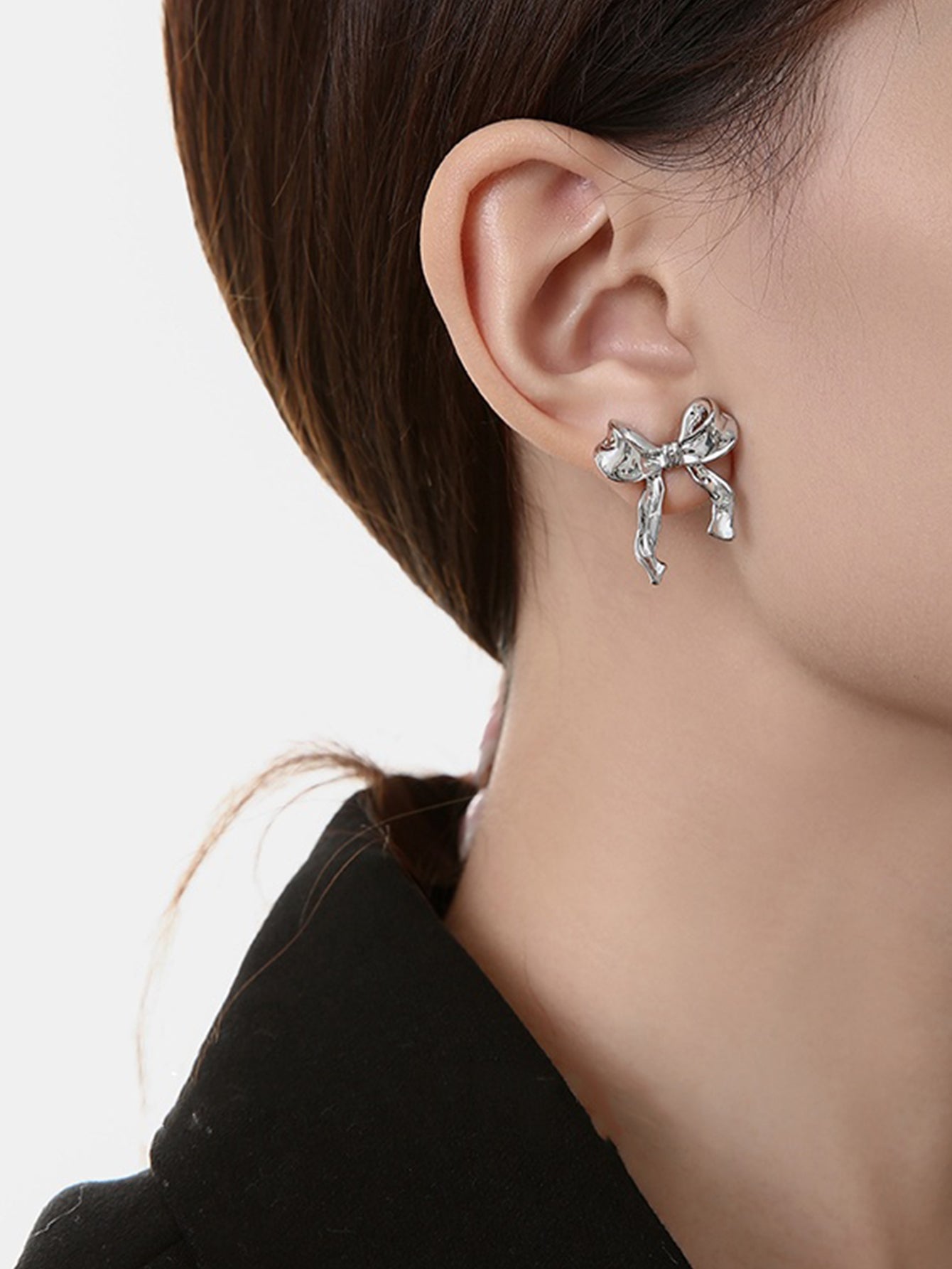 1 pair japanese style simple style bow knot alloy ear studs