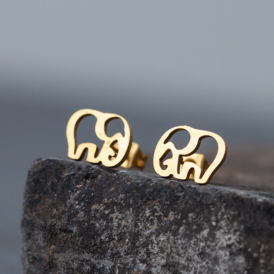 1 Pair Simple Style Animal Plating Stainless Steel Ear Studs