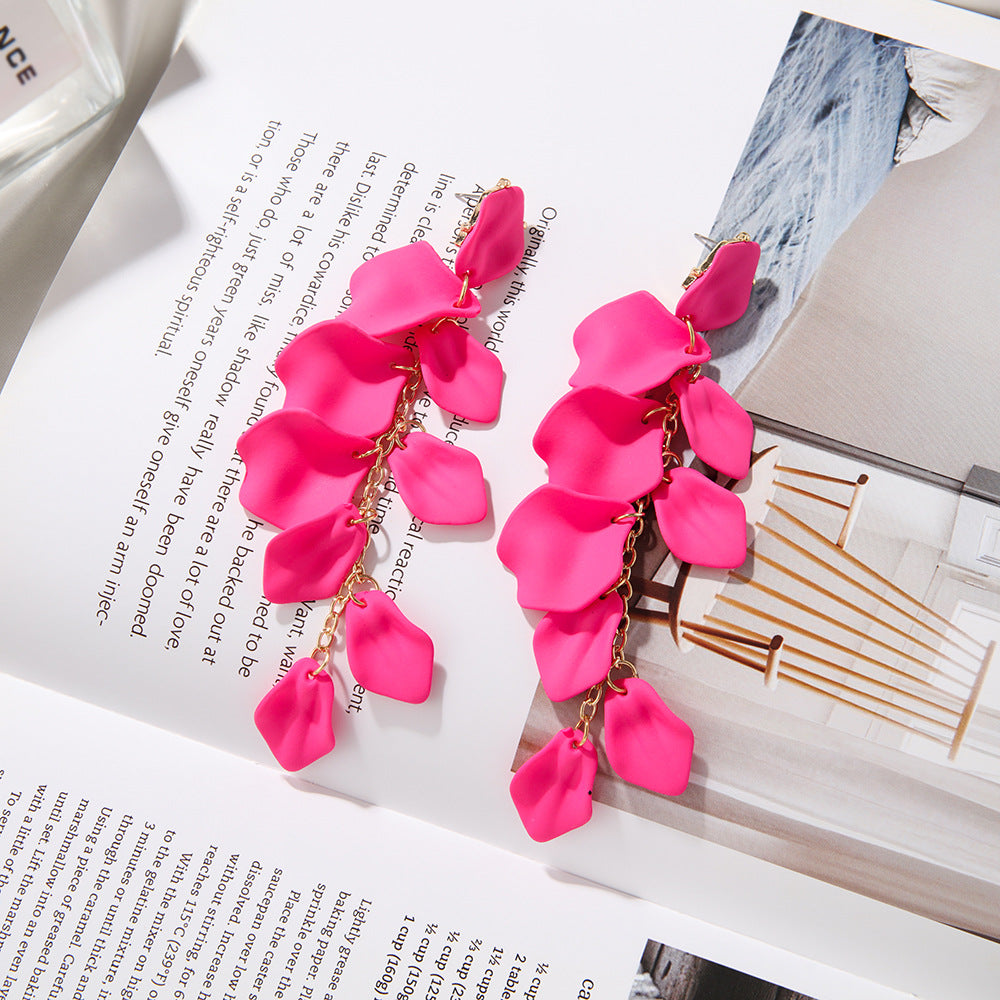 1 pair ig style retro flower plating arylic drop earrings