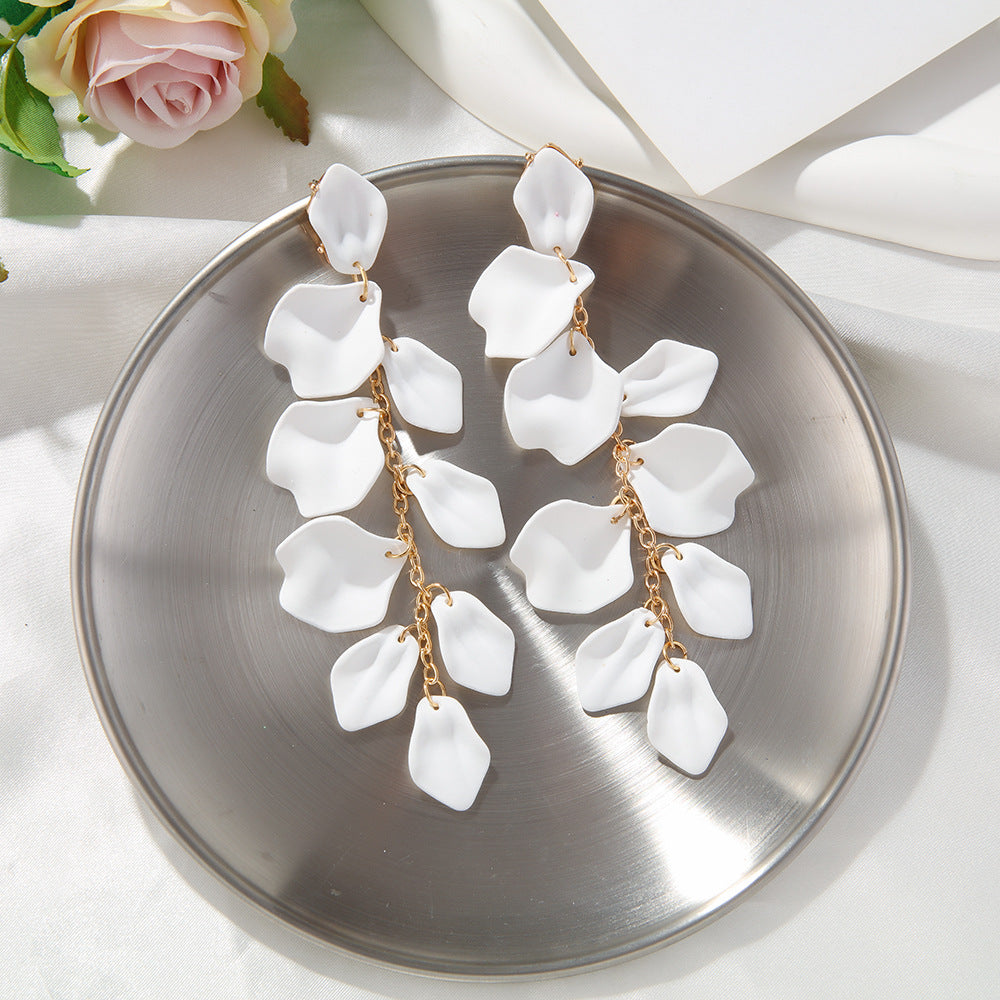1 pair ig style retro flower plating arylic drop earrings