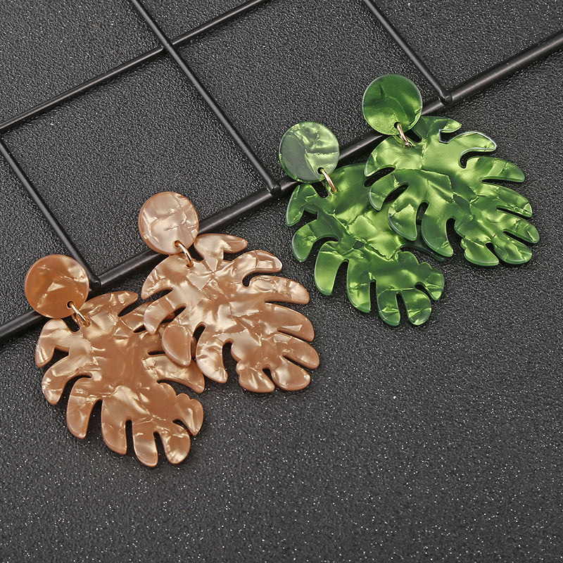 Novelty Leaves Resin Drop Earrings