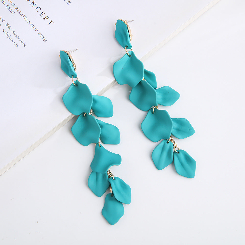 1 pair ig style retro flower plating arylic drop earrings