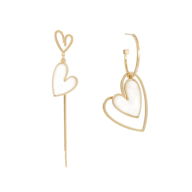 1 pair simple style heart shape alloy plating women's earrings