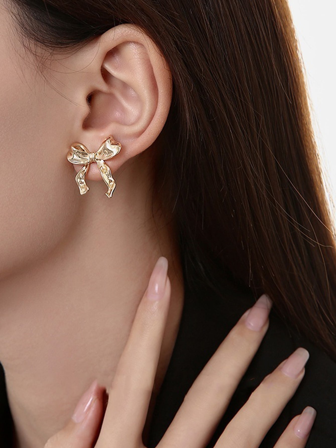 1 pair japanese style simple style bow knot alloy ear studs