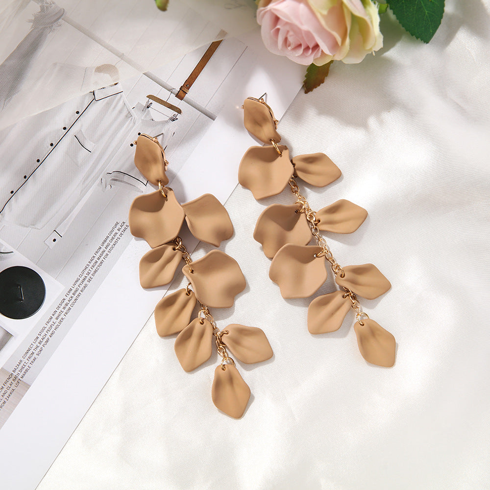1 pair ig style retro flower plating arylic drop earrings