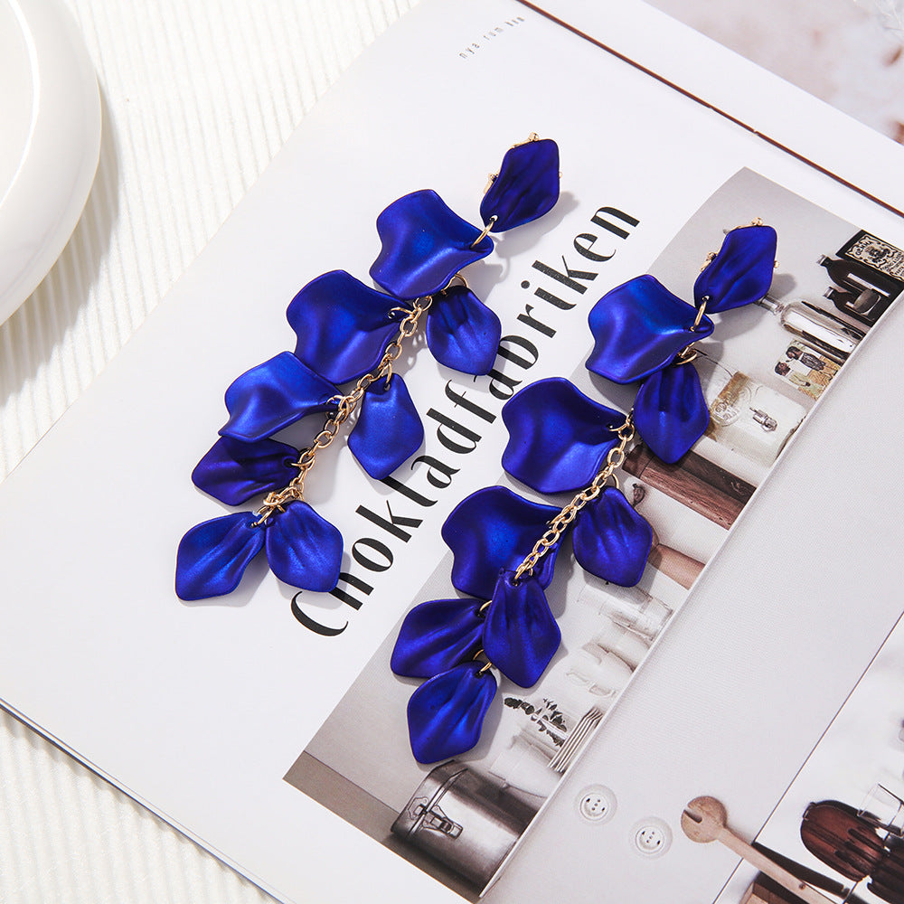 1 pair ig style retro flower plating arylic drop earrings