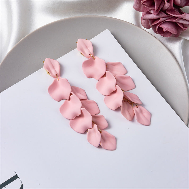 creative acrylic rose petal earrings fashion earrings