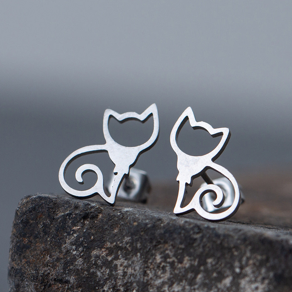 1 Pair Simple Style Animal Plating Stainless Steel Ear Studs