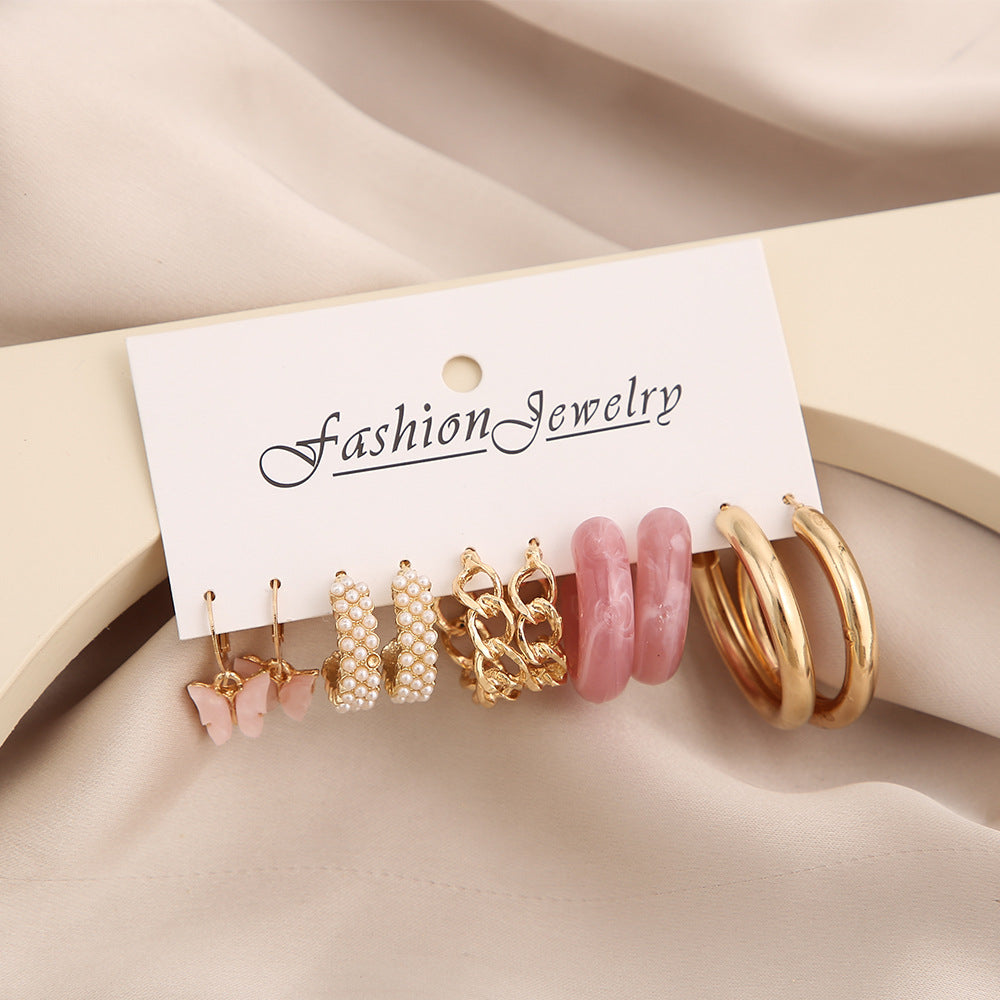 retro geometric plating alloy no inlaid earrings