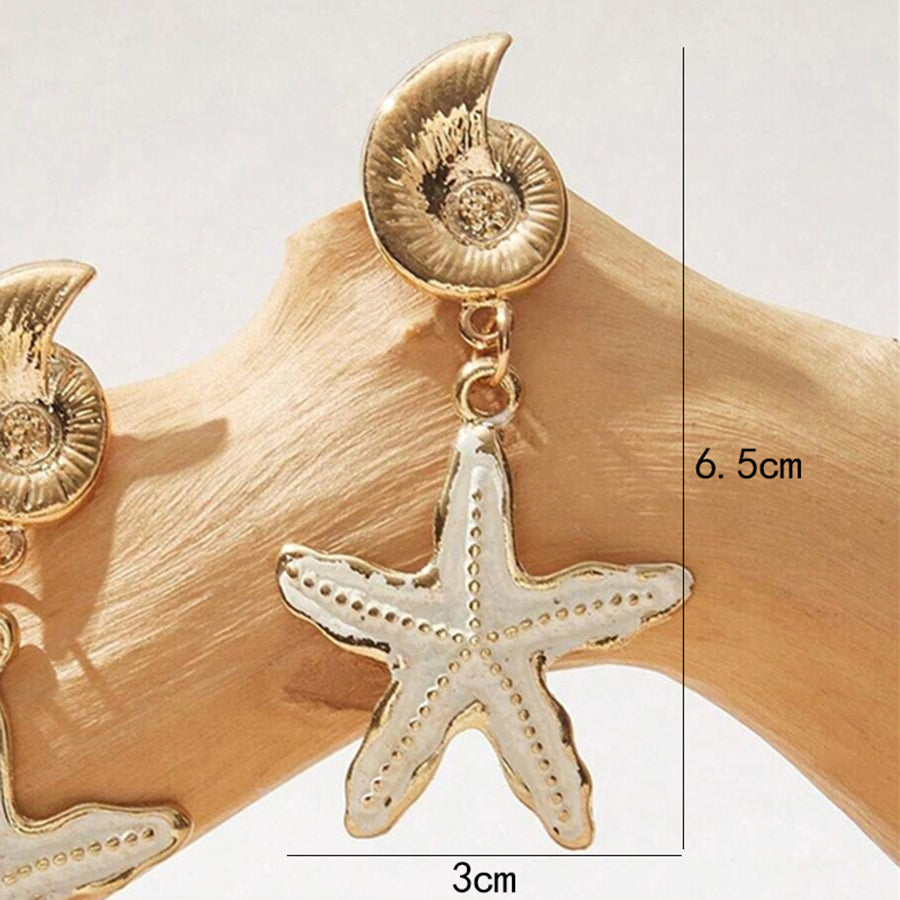 1 Pair Modern Style Classic Style Starfish Zinc alloy Drop Earrings
