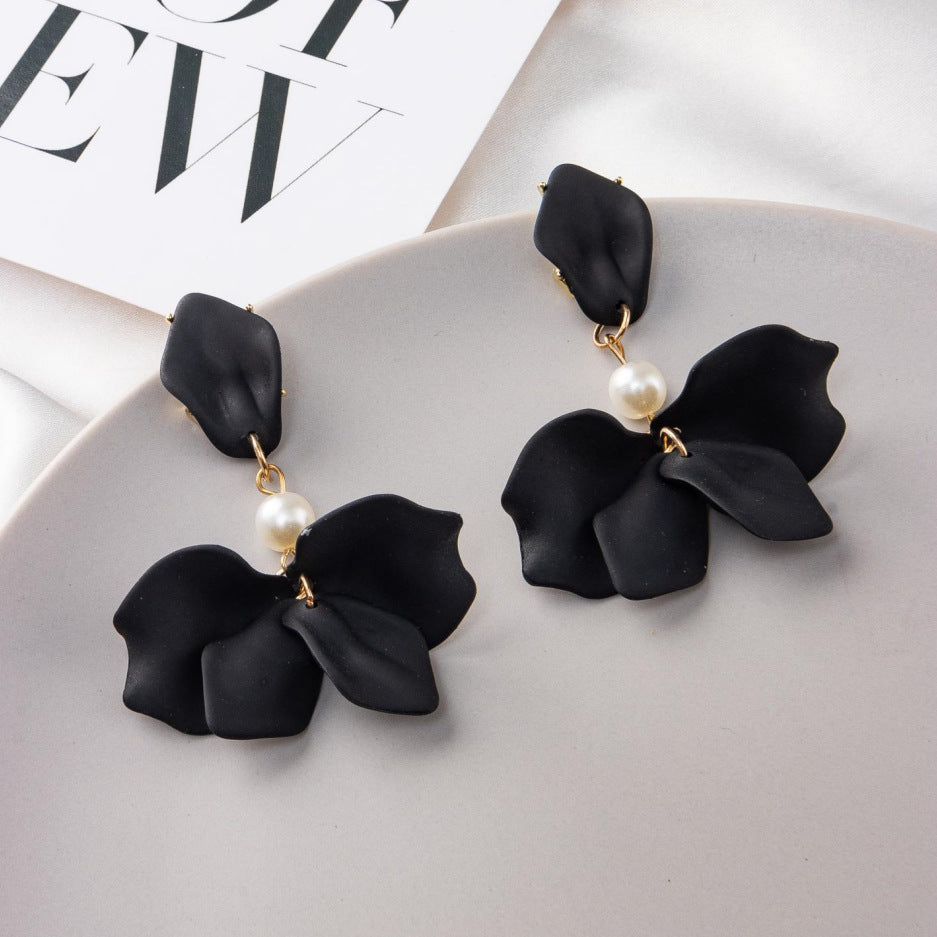 creative acrylic rose petal earrings fashion earrings