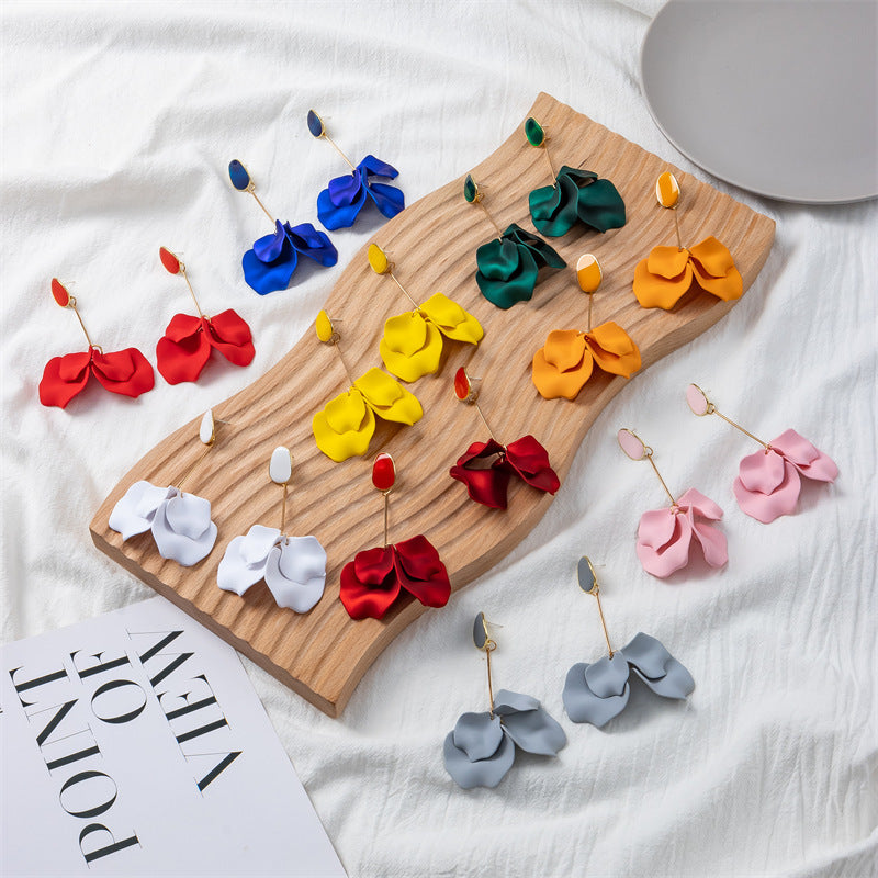 creative acrylic rose petal earrings fashion earrings