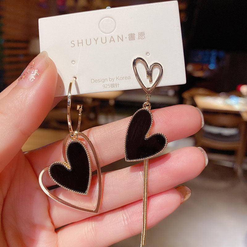 1 pair simple style heart shape alloy plating women's earrings