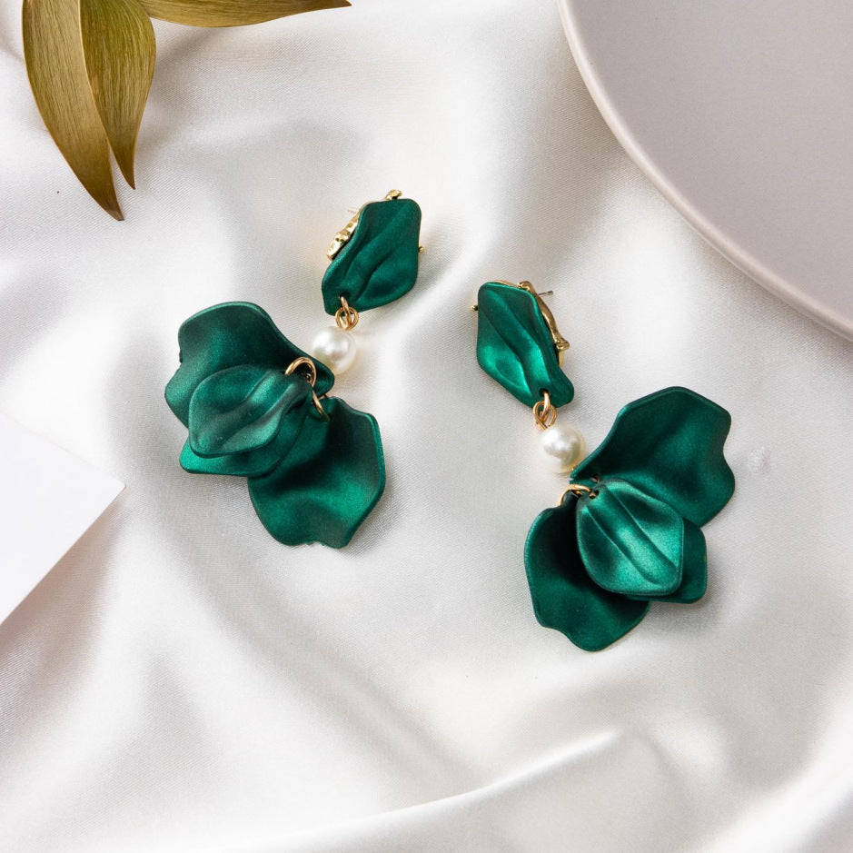 creative acrylic rose petal earrings fashion earrings