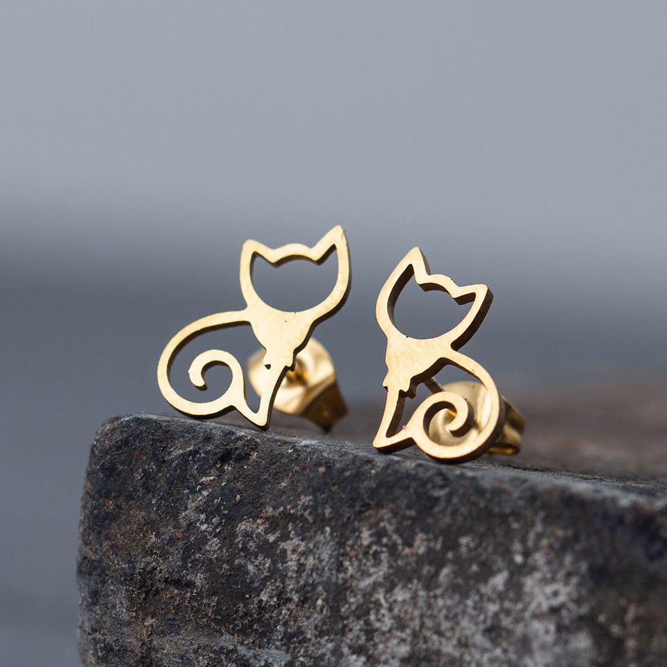 1 Pair Simple Style Animal Plating Stainless Steel Ear Studs