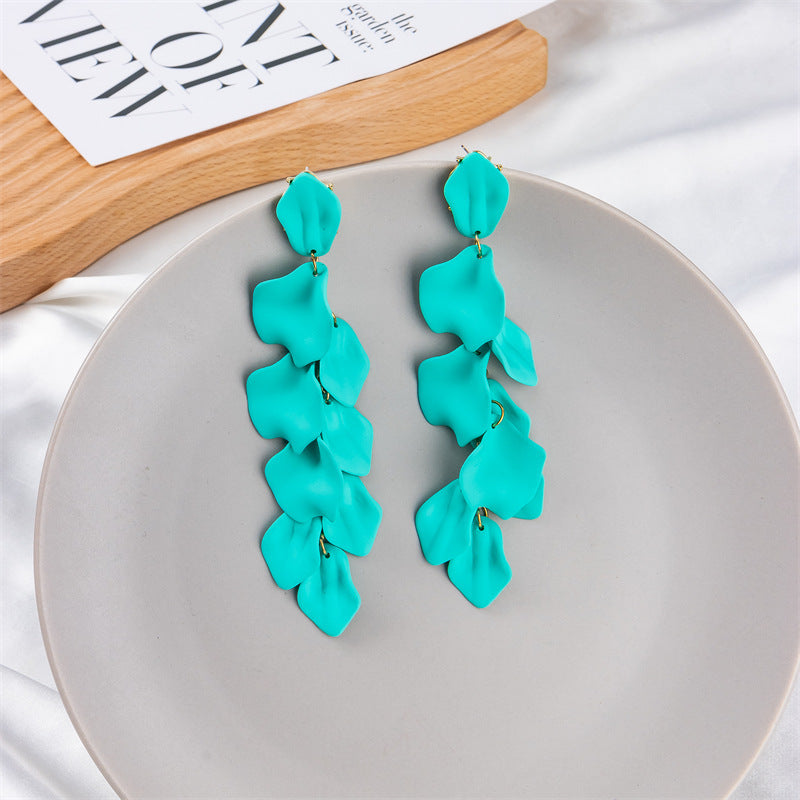 creative acrylic rose petal earrings fashion earrings