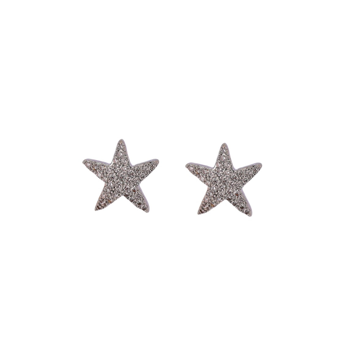 1 pair simple style star inlay alloy zircon ear studs