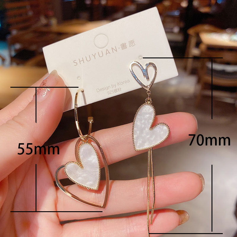 1 pair simple style heart shape alloy plating women's earrings