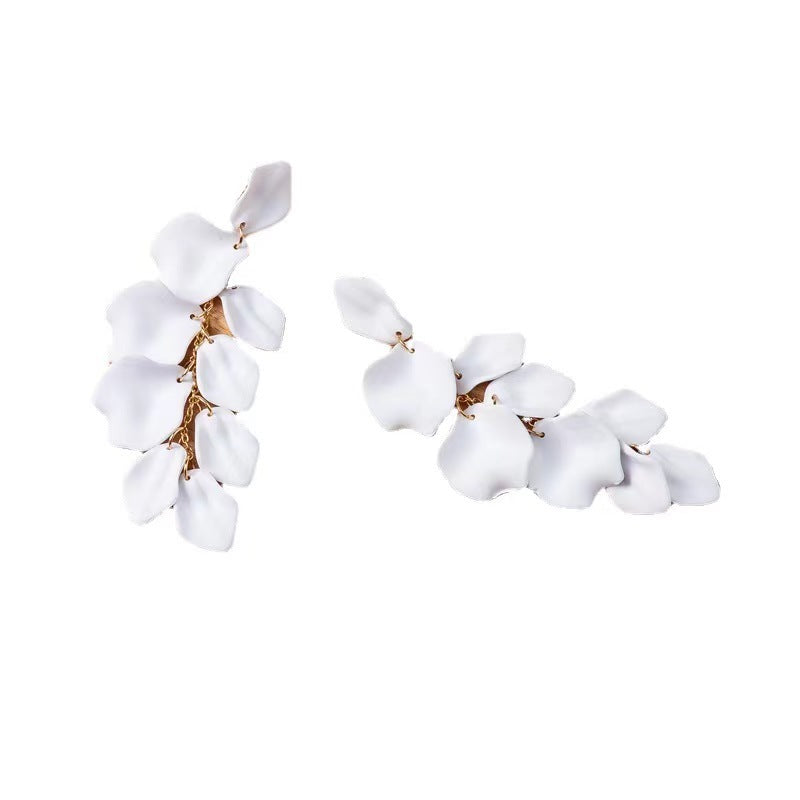 1 pair ig style retro flower plating arylic drop earrings