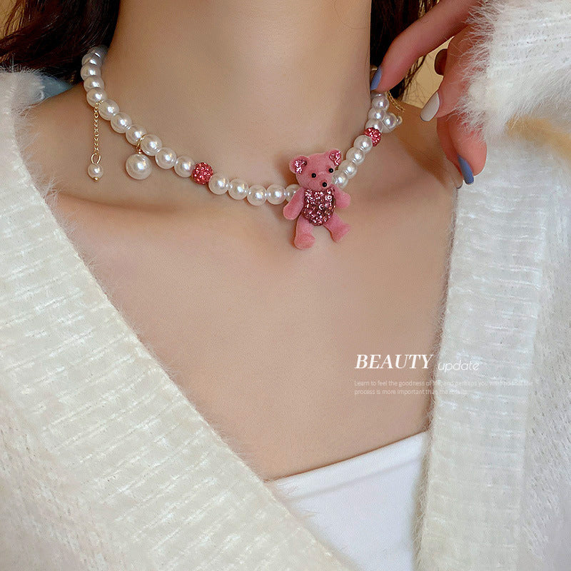 cute bear cloth artificial gemstones earrings
