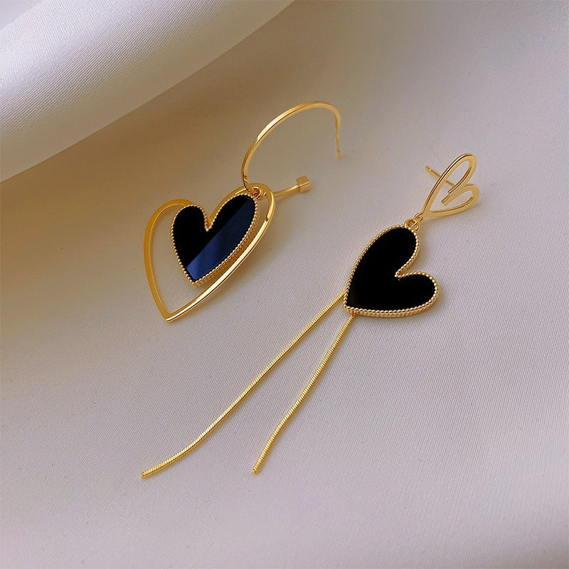 1 pair simple style heart shape alloy plating women's earrings