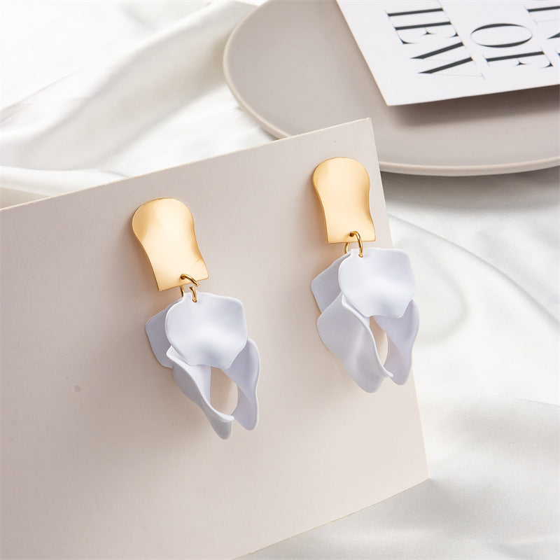 creative acrylic rose petal earrings fashion earrings
