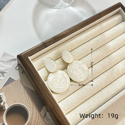 1 pair sweet oval plating alloy drop earrings