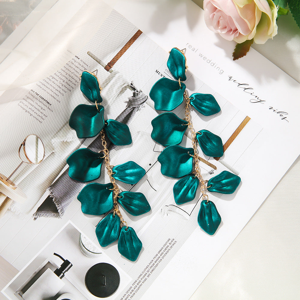 1 pair ig style retro flower plating arylic drop earrings