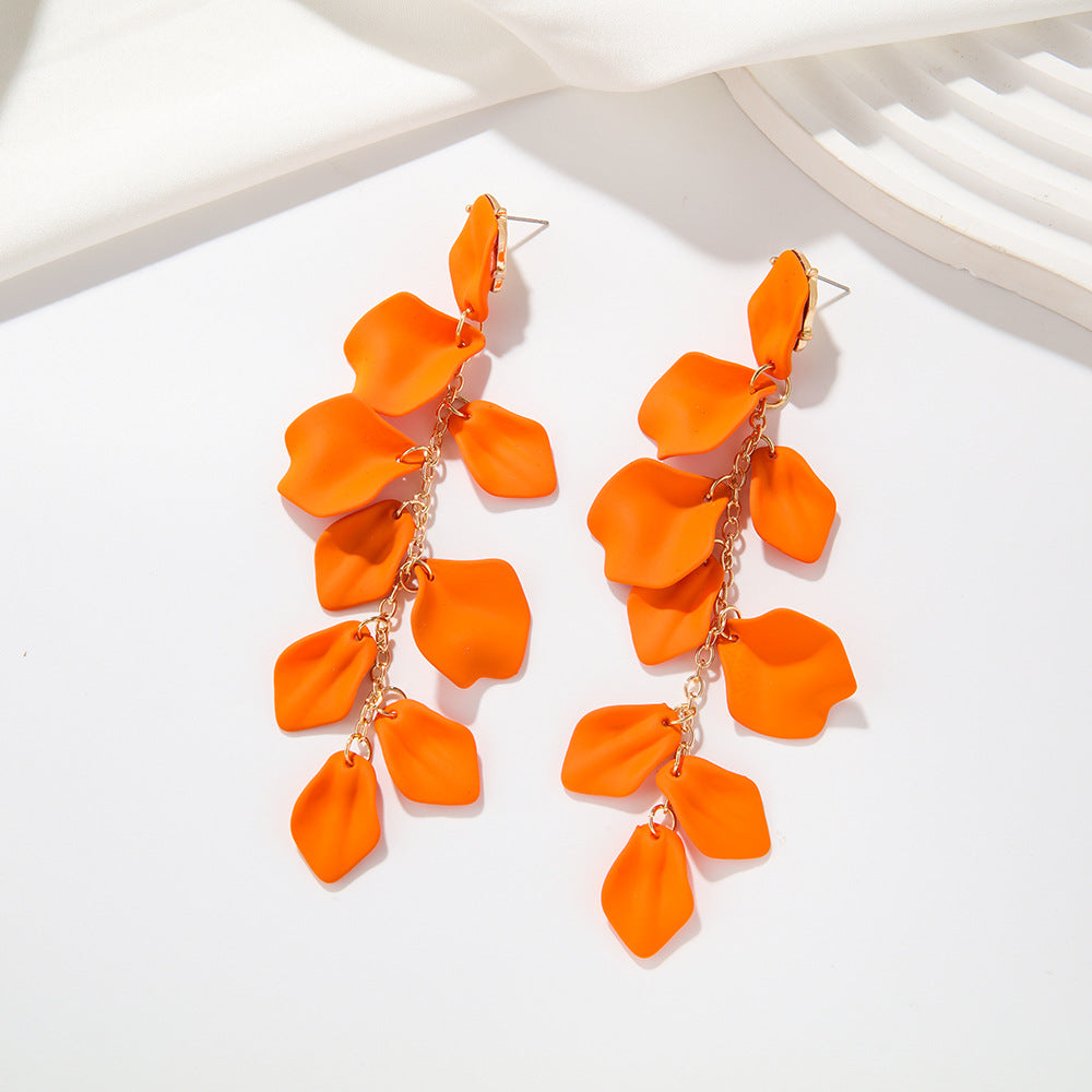 1 pair ig style retro flower plating arylic drop earrings