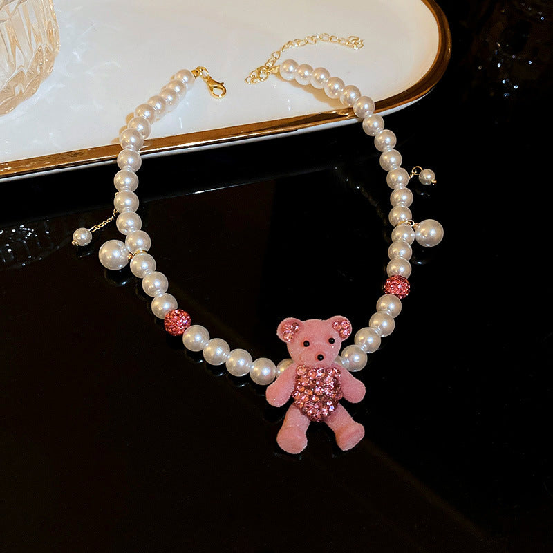 cute bear cloth artificial gemstones earrings