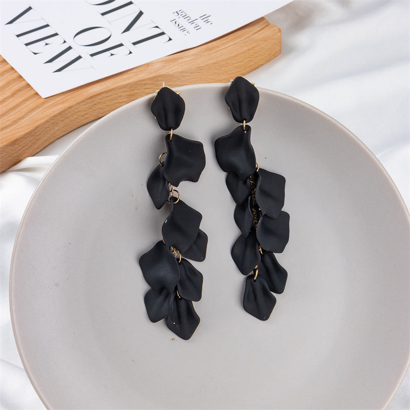 creative acrylic rose petal earrings fashion earrings