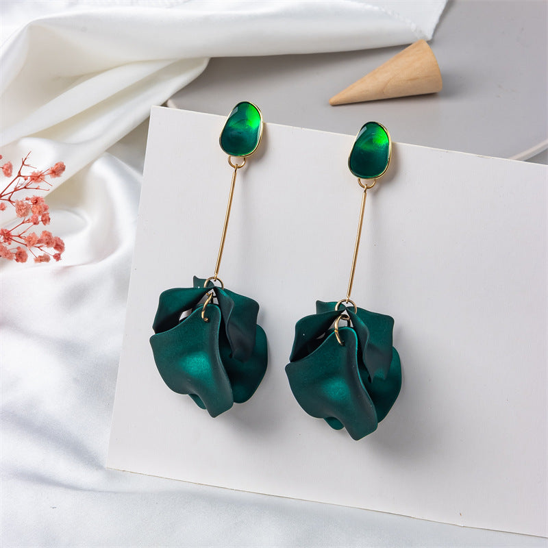 creative acrylic rose petal earrings fashion earrings