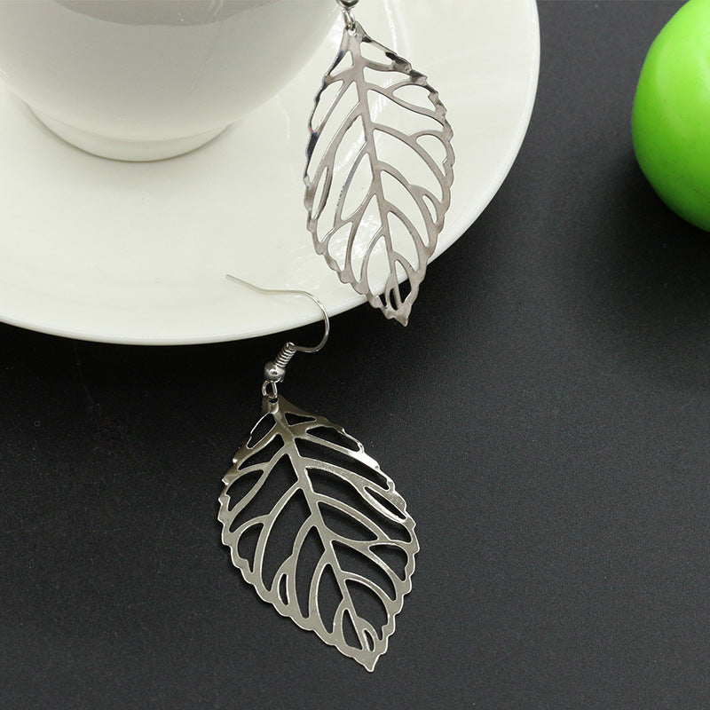 fashion leaf plating alloy no inlaid earrings