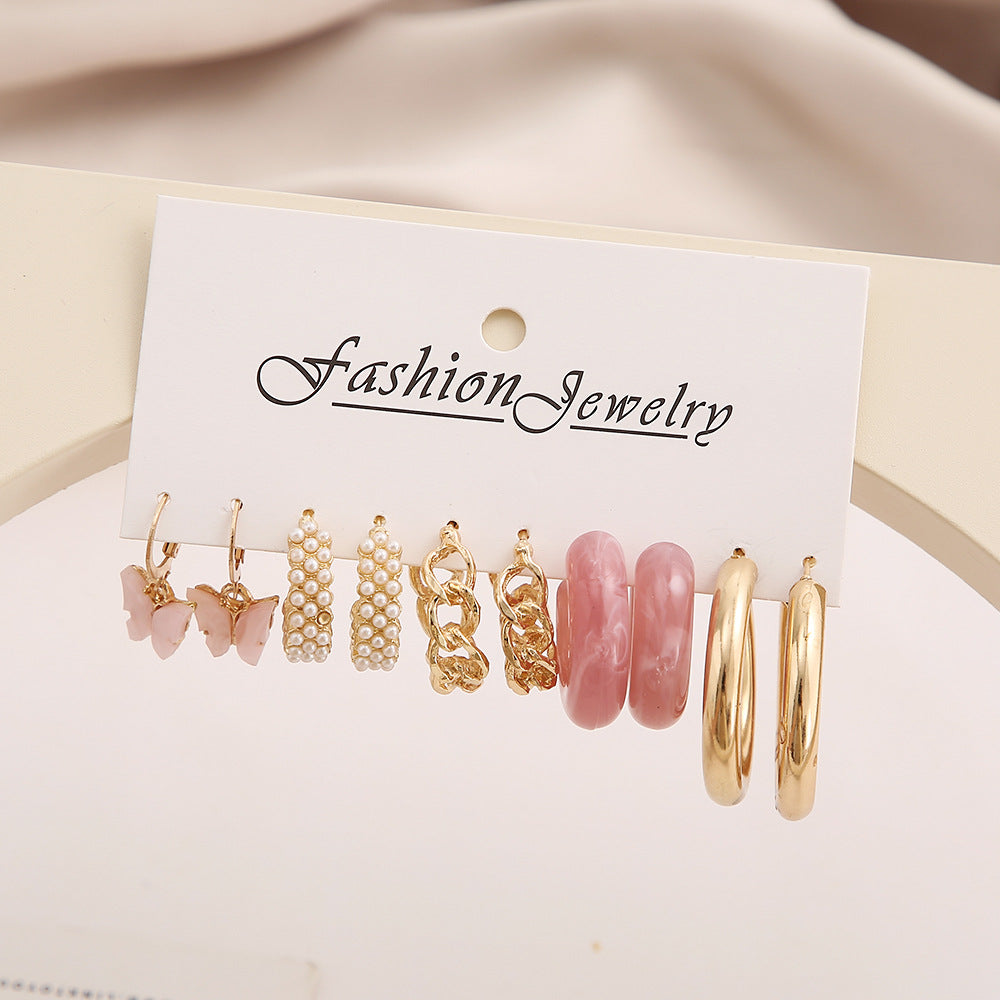 retro geometric plating alloy no inlaid earrings