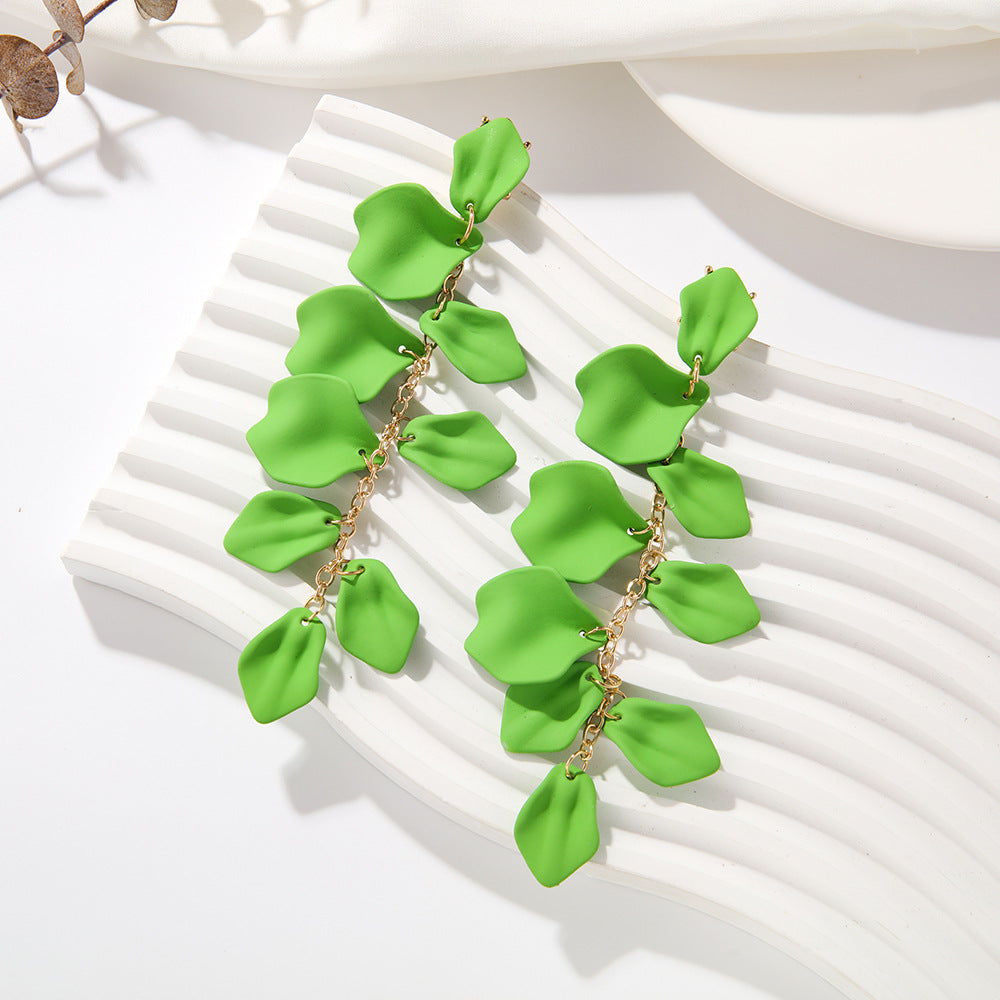 1 pair ig style retro flower plating arylic drop earrings