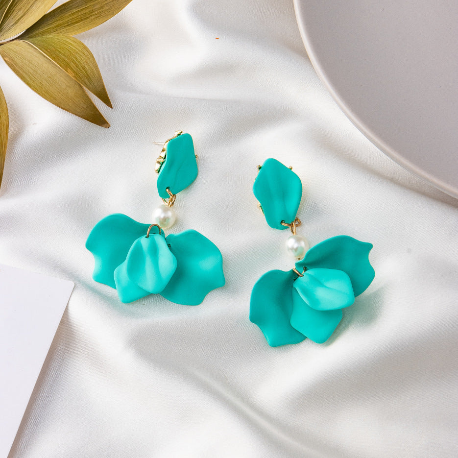 creative acrylic rose petal earrings fashion earrings