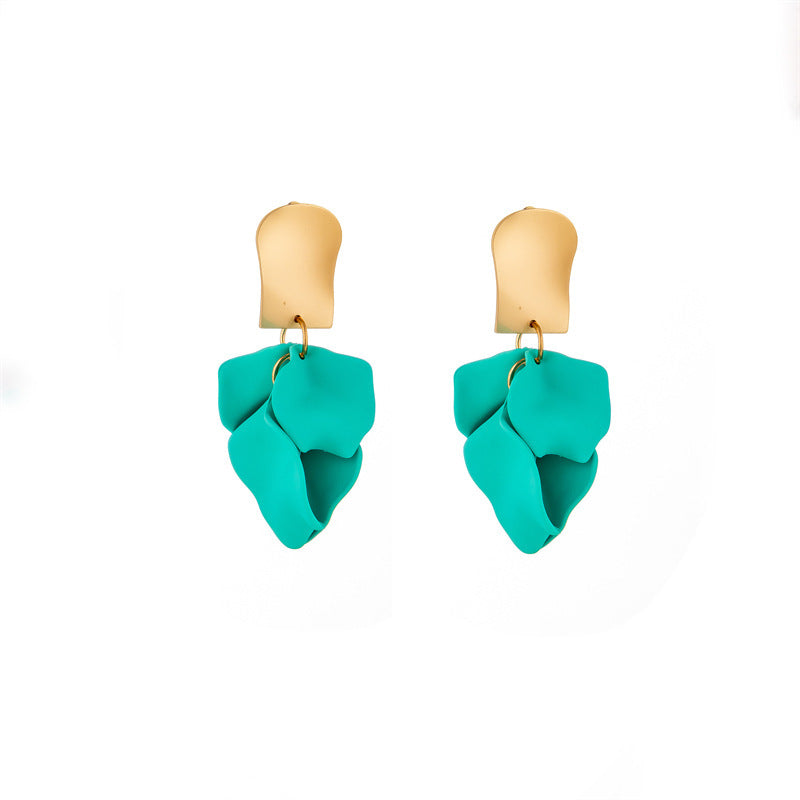 creative acrylic rose petal earrings fashion earrings