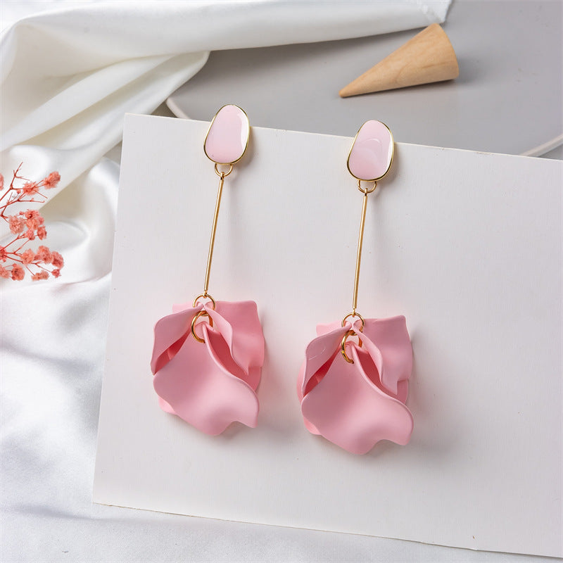 creative acrylic rose petal earrings fashion earrings
