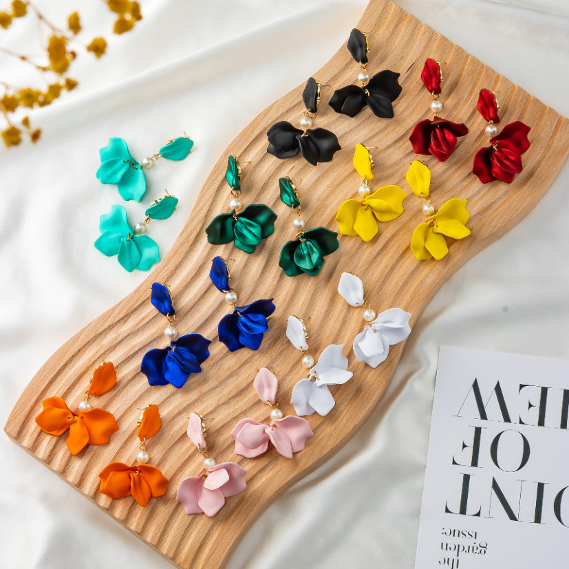 creative acrylic rose petal earrings fashion earrings