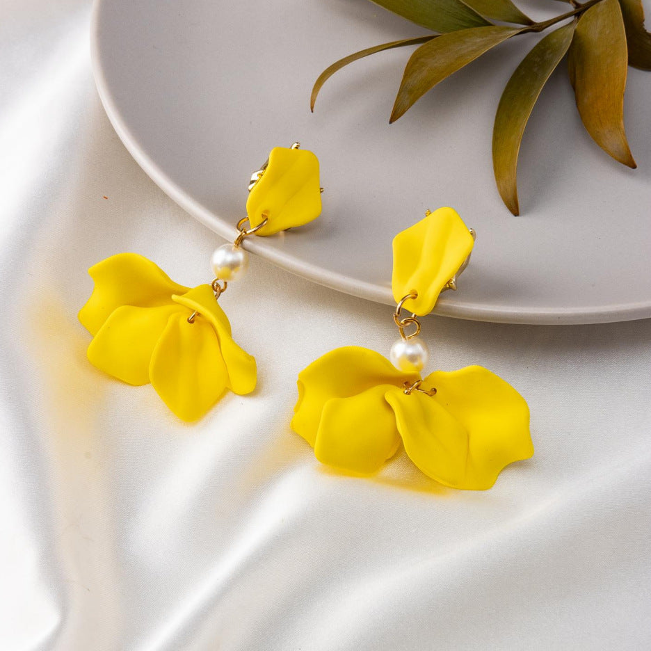 creative acrylic rose petal earrings fashion earrings