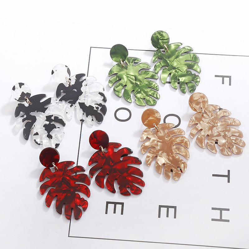 Novelty Leaves Resin Drop Earrings
